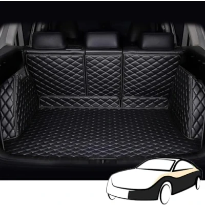 Image of Car Boot Mats Trunk Mat Protector for Porsche Macan 2015 2022 2023 2024 Full Coverage Leather Liner Carpets Customization Styling Accessories,Blackstyle