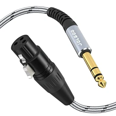 Image of JOLGOO XLR Female to 1/4 inch 6.35mm TRS Plug Balanced Interconnect Cable, Quarter 3 Meters, for Microphone,Mixer,Guitar,AMP,Speakers