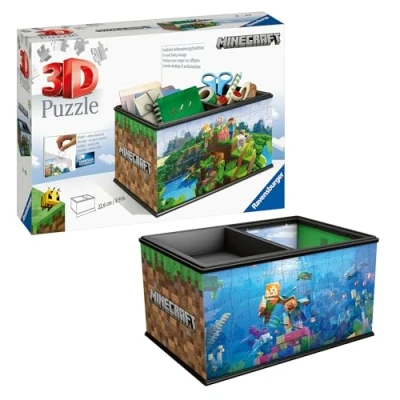 Image of Ravensburger 3D Puzzle 11286 Aufbewahrungsbox Minecraft 216 Teile Praktischer Organizer für Fans ab 8 Jahren: Erlebe Puzzeln in der 3. Dimension