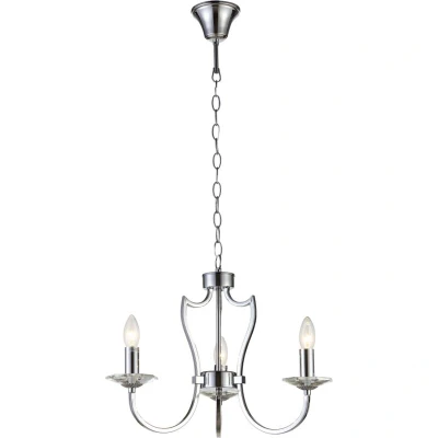 Image of Riga 3 Light Multi Arm Pendant Ceiling Silver, E14