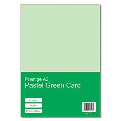 Image of Prestige A2 Pastel Green 180gsm Craft Card x 50 Sheets (594mm 420mm)
