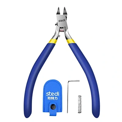 Image of Stedi 4.7 inch Model Nipper, with Ultra Thin Single Edge and Blade Case Plastic Tools for Gundam Repairing Fixing，Blue