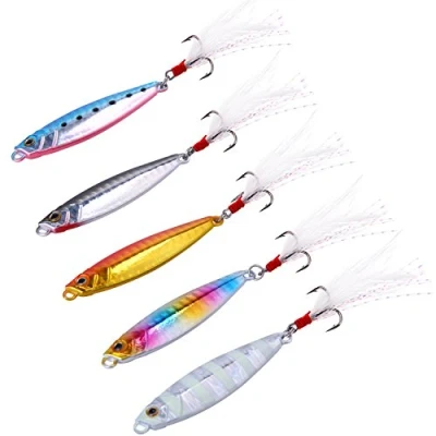 Image of Sougayilang Jigs Fishing Lures Sinking Metal Spoons Micro Jigging Bait …