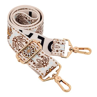 Image of Purse Strap,Wide Shoulder Strap Adjustable Replacement Crossbody Bag Straps for Handbag,Crossbody Bags,Shoulder Bags Rattan White