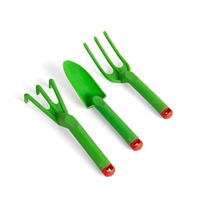 Image of Bigjigs Toys Kids Gardening Tools Set 3 Piece Garden Toy with Hand Fork, Trowel and Rake, Quality Toddler for 18 months +