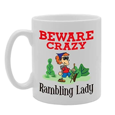 Image of Coralgraph Inc MG4402 Beware Crazy Rambling Lady Novelty Gift Printed Tea Coffee Ceramic Mug