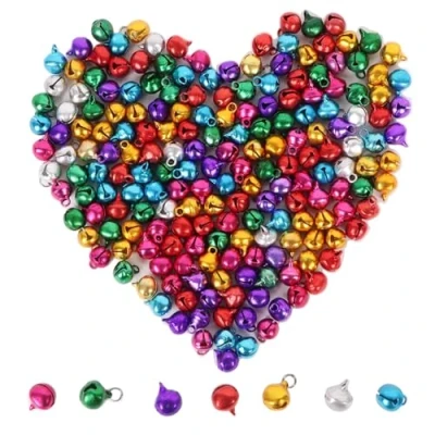 Image of Plliocse 200pcs Small Bells for Crafting, Jingle 10mm, Colorful Crafts, Mini Craft DIY Crafting Christmas Decorations, and Handmade Ornament