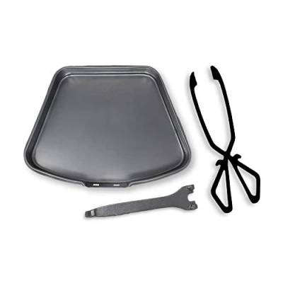 Image of Large Silver Ash Pan with Detachable Handle and Cast Iron Coal Log Tongs…