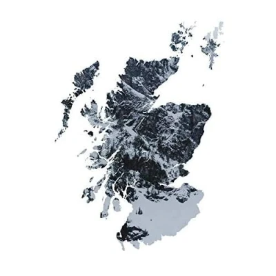 Image of Fine Art Prints Scotland Map Mountains Canvas Wall Print, 16 x 12 inches