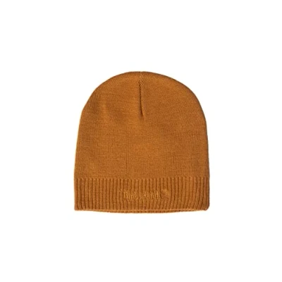 Image of Timberland Men&#039;s Knit Logo Beanie Hat, Wheat, OS