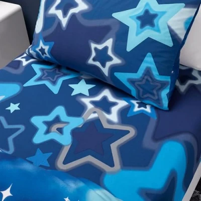 Image of Catherine Lansfield Ombre Stars Double Fitted Sheet Blue