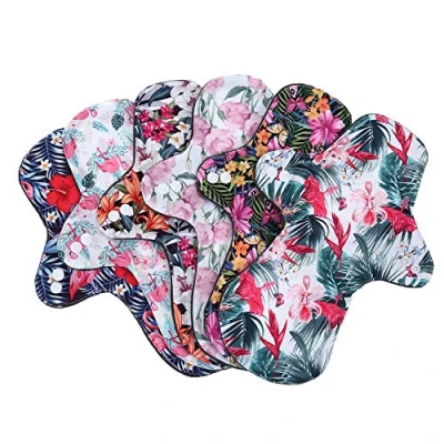 Image of 7pc Cloth Pads Set Including 6PC Heavy Flow Bamboo Charcoal Menstrual Sanitary Mama + 1PC Mini Wet Bag