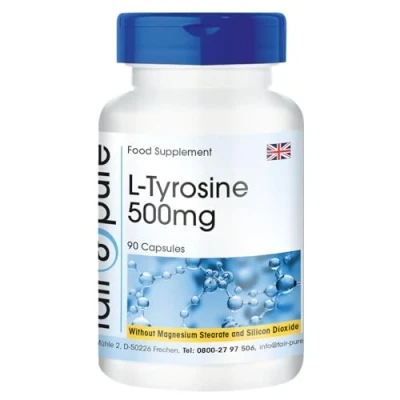 Image of Fair &amp; Pure® L Tyrosine 500mg 90 Capsules Highly dosed with 1500mg per Daily dose