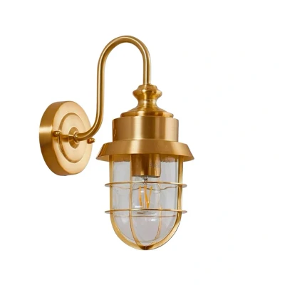 Image of Lindby outdoor wall light Adalie, brass, stainless steel