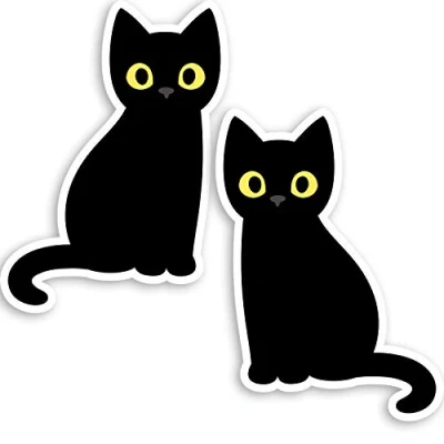 Image of 2 x 10cm Cute Black Cat Vinyl Stickers Kitten Pet Animal Laptop Sticker #34178 (10cm Tall)