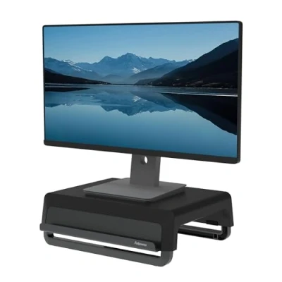 Image of Fellowes Monitor Stand for Desk Breyta™ 100% Recyclable the Home and Office Ergonomic Portable with 3 Height Settings Black