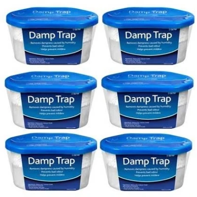 Image of ASAB Dehumidifier Interior Damp Trap. 6 Pack. Humidity Mould Moisture Catcher, Mildew Remover, Prevents Condensation Bad Odours. Perfect for Home, Office, Cabins, Camper Vans.