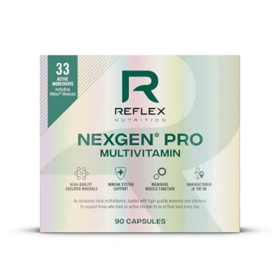 Image of Reflex Nutrition Nexgen® Pro Multivitamins and Minerals for Immune Support (90 Caps) Active Lifestyles Multi Mineral Vitamins System Vitamin D Magnesium C Zinc