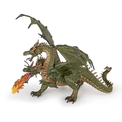 Image of Papo MEDIEVAL FANTASY 36019 Two Headed Dragon Figurine, Multicolour