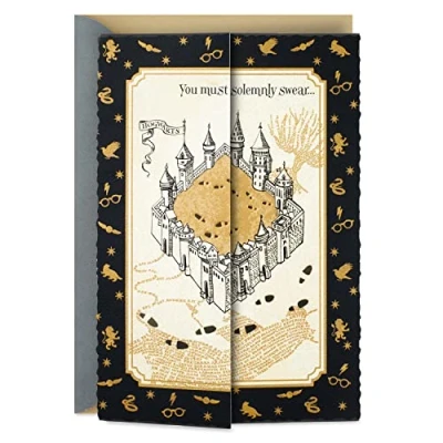 Image of Hallmark Harry Potter Birthday Card (Marauder&#039;s Map)
