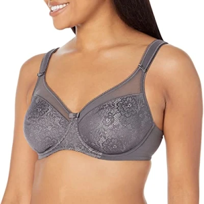 Image of Berlei Womens Beauty Everyday Minimiser Bra Grey Cotton Size 34FF