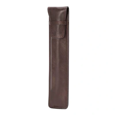 Image of TORRO Pencil Sleeve Compatible with Apple (Pro, USB C, 2nd and 1st Generation) Genuine Leather Case Microfibre Lining (Dark Brown)