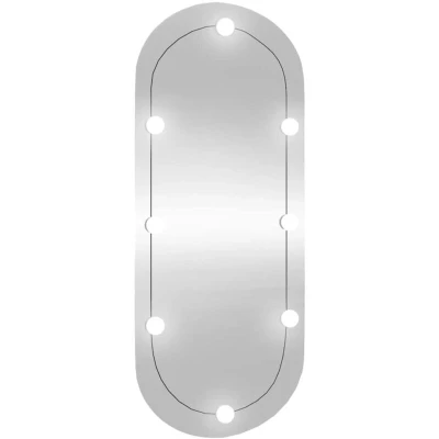 Image of vidaXL Wall Mirror with LED Lights 40x90 cm Glass Oval