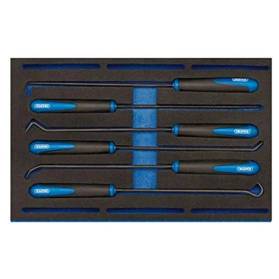 Image of Draper Long Reach Hook and Pick Set in 1/4 Drawer EVA Insert Tray (6 Piece)