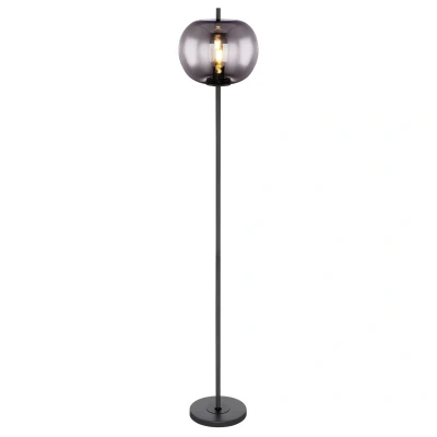 Image of Blacky Glass Floor Lamp Black Shade 1x E27