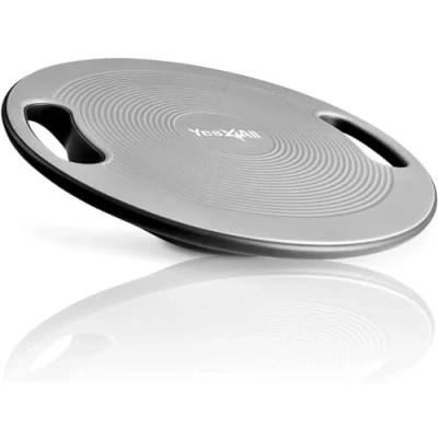 Image of Yes4All T3VS Plastic Wobble Balance Board, 40 cm Surface Board for Standing, Core Training, Gym Home Workout (Silver)