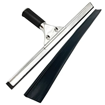 Image of 14 Window Squeegee Stainless Steel with Rubber Blade Replacement Wiper and Glass Cleaner, Multipurpose Heavy Duty Cleaner tool, for Window, Car, Bathroom
