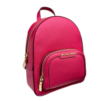 Image of Michael Kors Jaycee XS Mini Convertible Backpack MK Signature Crossbody (Electric Pink), Pink,
