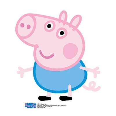 Image of Star Cutouts Small Cardboard Cutout l George Pig Peppa Pink &amp; Blue Theme Family Favourite Party Decoration Gifts for Birthdays