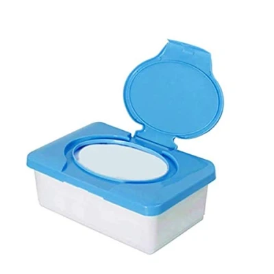 Image of Wet Tissue Box Baby Wipes Dispenser Tub Plastic Case Diaper Organizer (B Blue)