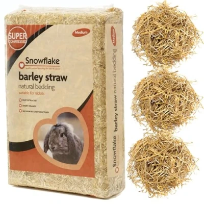 Image of STORM TRADING GROUP Soft Flake Barley Straw Medium Animal Bedding For Rabbit &amp; Tortoise (1.6KG (3 Bags))