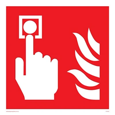 Image of Viking Signs FV343 S15 V Fire Alarm Call Point Symbol Only Sign, Vinyl/Sticker, 150 mm H x W