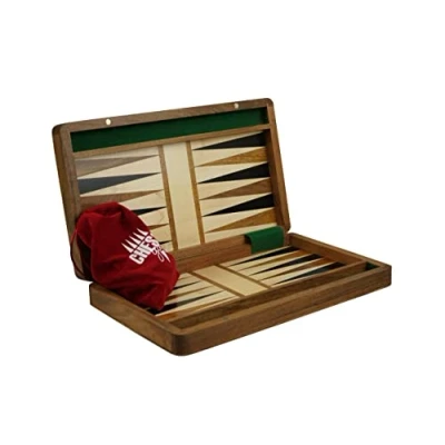 Image of Solid Wood Backgammon Set 10 Inch