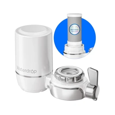 Image of Waterdrop Water Filter Tap WD FC 01, NSF Certified 1200L Long Life System with Ultra Adsorptive Material, Reduces Chlorine and Odor Fits Standard Faucets (1 Included)