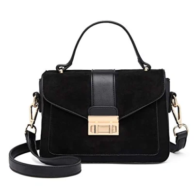 Image of Miss Lulu Women Top Handle Bag Suede Handbags Pu Leather Shoulder Elegant Modern for Work Shopping Travel