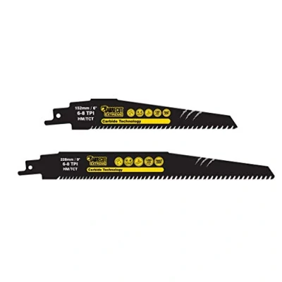 Image of 2 x SabreCut SCRSXHMK1 Tungsten Carbide 152mm 228mm Variable 6 8 TPI S956XHM S1156XHM Fast Wood and Plastic Cutting Reciprocating Sabre Saw Blade Compatible with Bosch Dewalt Makita many others