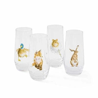 Image of Wrendale Designs Set of 4 Country Animal Hiball Glasses
