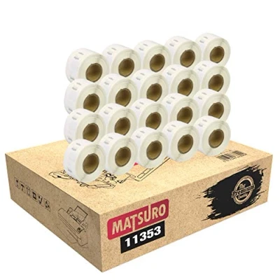 Image of Matsuro Original Compatible Label Rolls Replacement for DYMO 11353 S0722530 (12 mm x 24 1000 Labels per Roll 20 Pack)