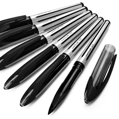 Image of uni ball AIR 0.7mm Medium Rollerball Box of 12 Black UBA 188 L