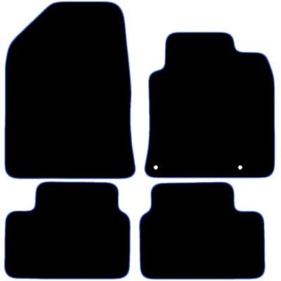 Image of Carsio Carpet Car Mats For Kia ProCeed 2019+ Onwards Tailored Fit Floor Mat Set Complete Accessory Black Custom Fitted All Weather, Anti Slip Backing &amp; Blue Trim