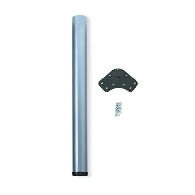 Image of Emuca Adjustable table leg Ø60x870mm (Ø2,3x34,2 inch), set of 1 steel leg, height adjustment 870 890mm (34,2 35inch), silver grey