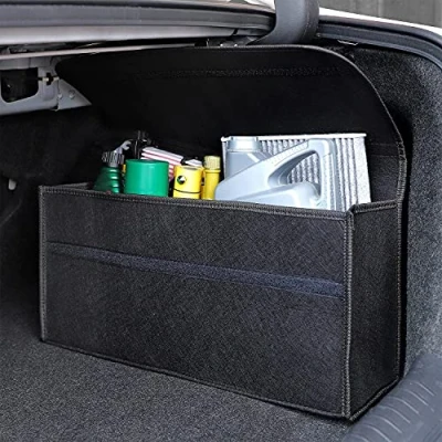 Image of Vinsani Black Large Anti Slip Foldable Car Boot Organiser for Storage, Tool Case, Carpet Solution, Interior Declutter Suitable All Vehicles