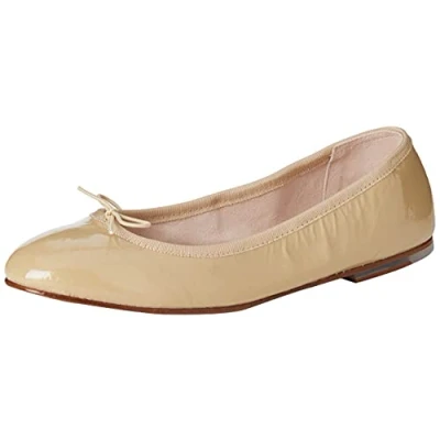 Image of Bloch Women&#039;s Patent Ballerina Ballet Flat, Cappuccino, 3 UK