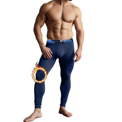 Image of Sesto Senso Mens Thermal Long Johns Cotton 95% Warm Lightweight Underwear Functional Leggings Base Layer Bottom (XXL, Dark Blue Navy)