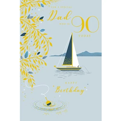Image of For A Special Dad 90 90th Today Sailing Happy Birthday Card Lovely Verse