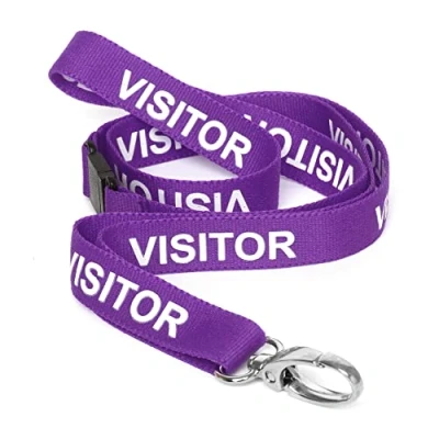 Image of CKB LTD Visitor LANYARDS Breakaway Safety Lanyard Neck Strap Swivel Metal Clip for ID Card Holder Pull Quick Release Design (Purple, Pack of 100)